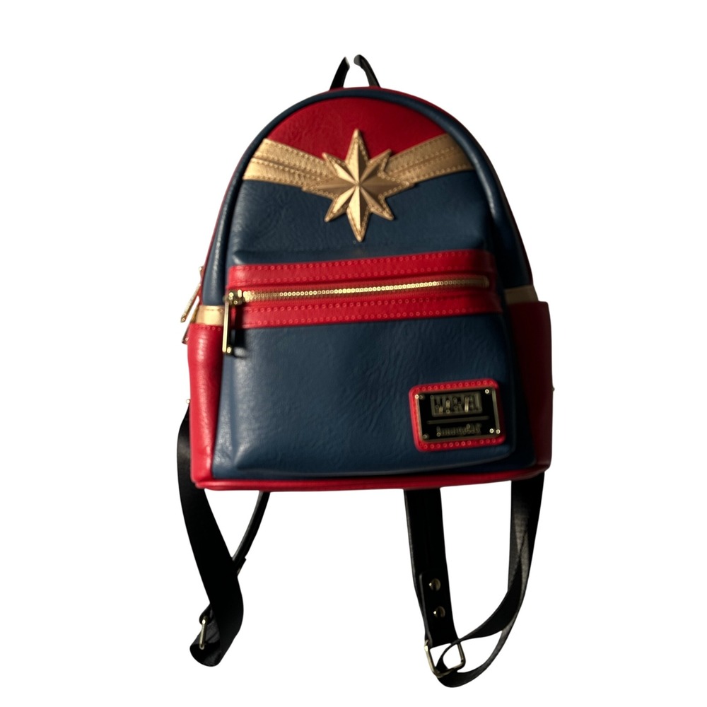 Loungefly Marvel Captain America Star Emblem Mini Backpack Red Blue Gold